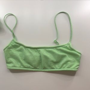 sparkly green triangle bikini